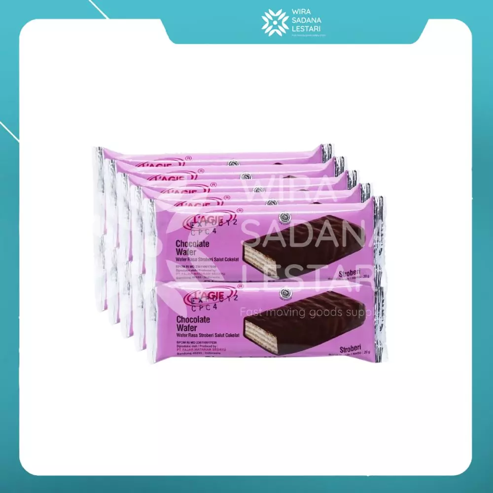 L'AGIE Coklat Wafer Strawberry 10pcs