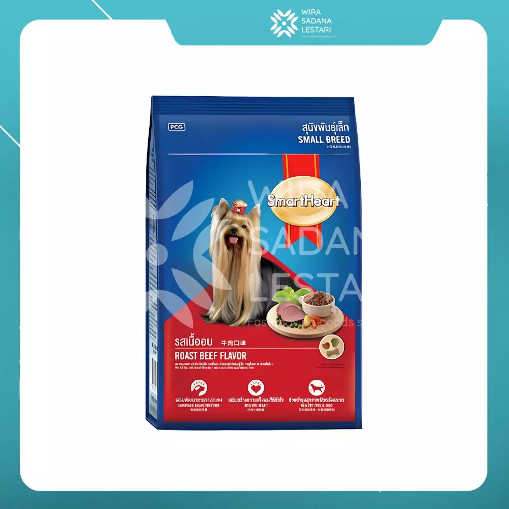SmartHeart Dry Dog Adult Small Breed Roasted Beef 1.3 Kg/ 6 pcs