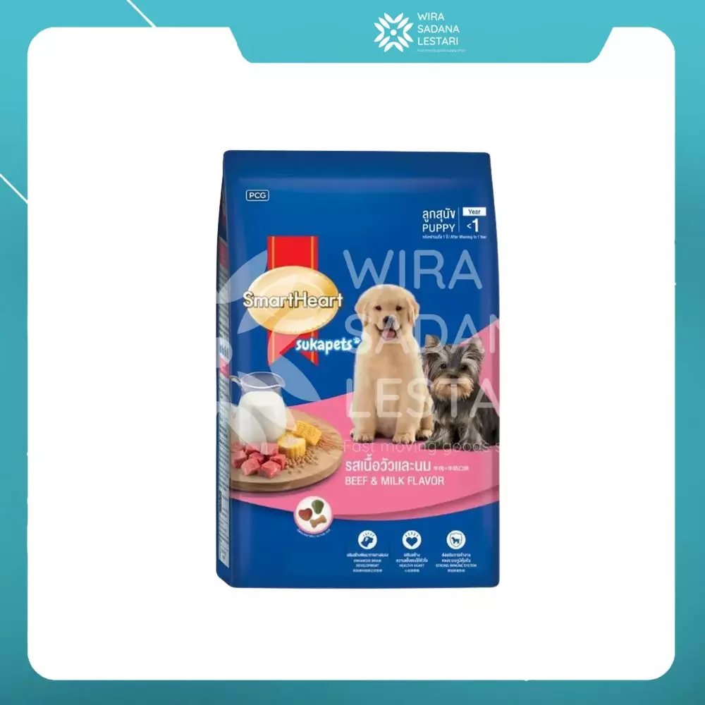 SmartHeart Dry Dog Puppy Beef  &  Milk 1.3kg/ 6 pcs